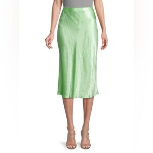 VINCE High-Waist Midi Skirt Guava Green